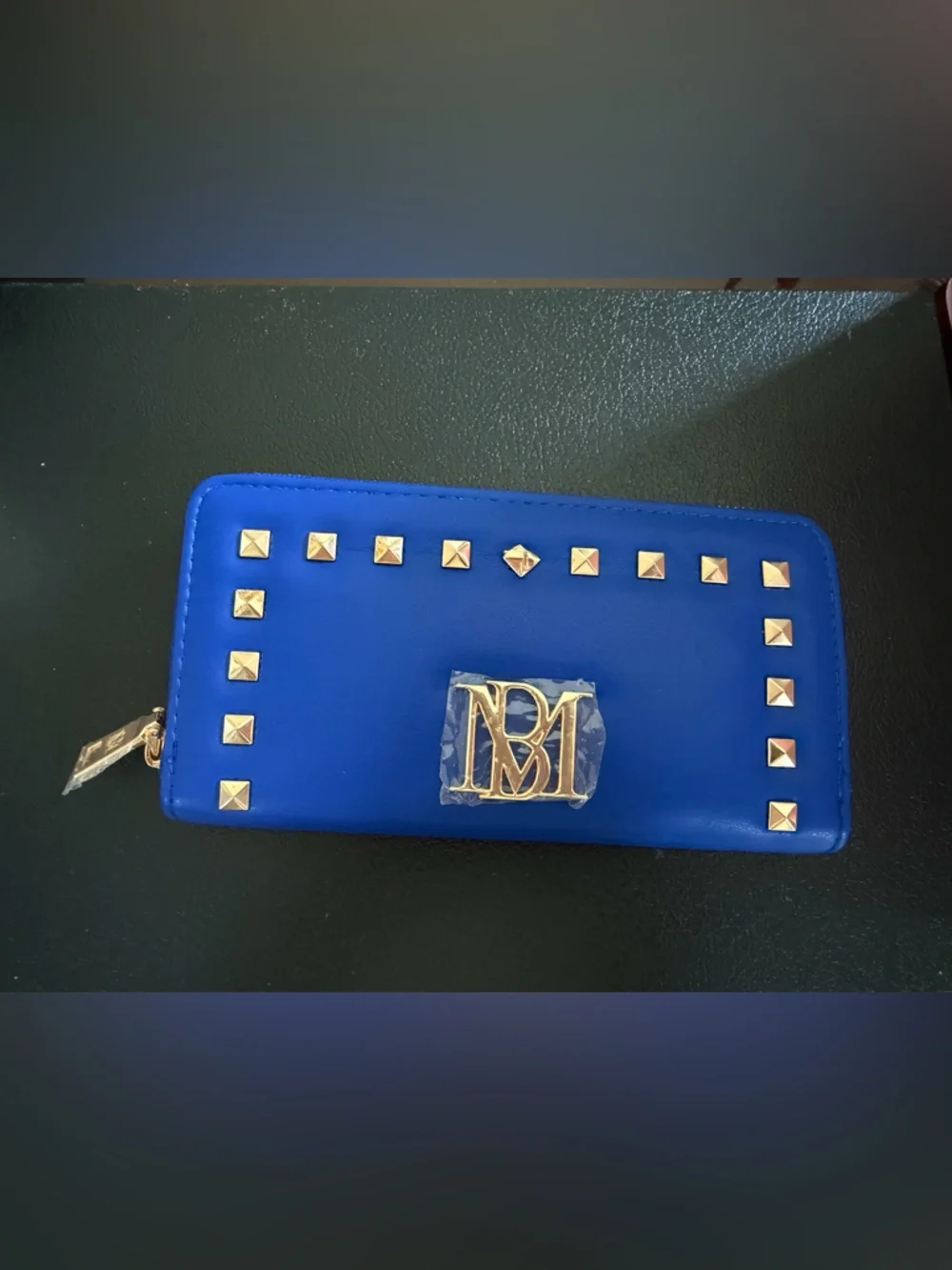 Badgley‎ Mischka Blue Wallet with Gold Accents